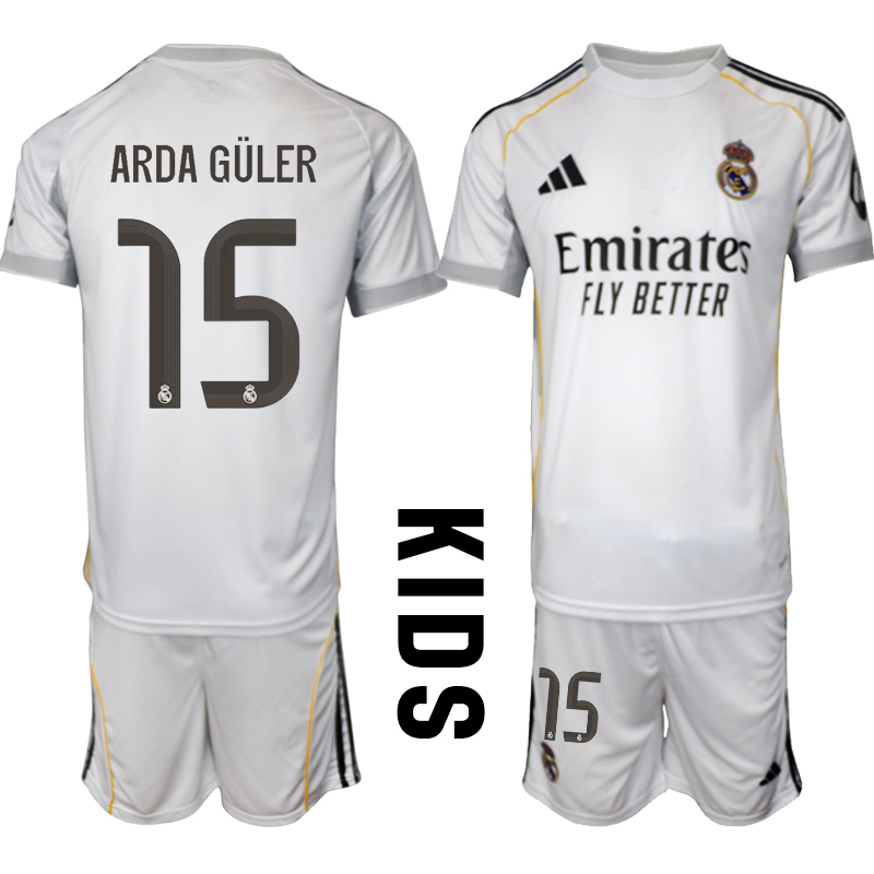 Youth 2025-2026 Club Real Madrid home white #15 Soccer Jersey  01